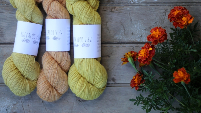 Buckaloo View yarn with marigolds